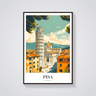 Pisa Leaning Tower Vintage Poster