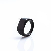 Plain Slim Rectangle Signet Ring — vista frontale