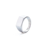 Plain Slim Rectangle Signet Ring — vista posteriore