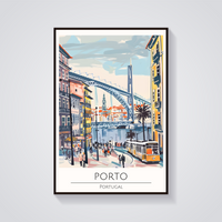 Porto Portugal Tram Poster — vista frontale