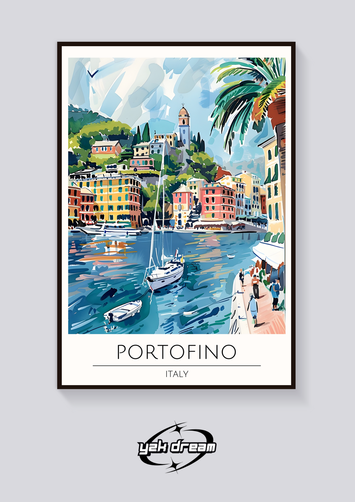 Portofino Harbour View Poster — vista posteriore