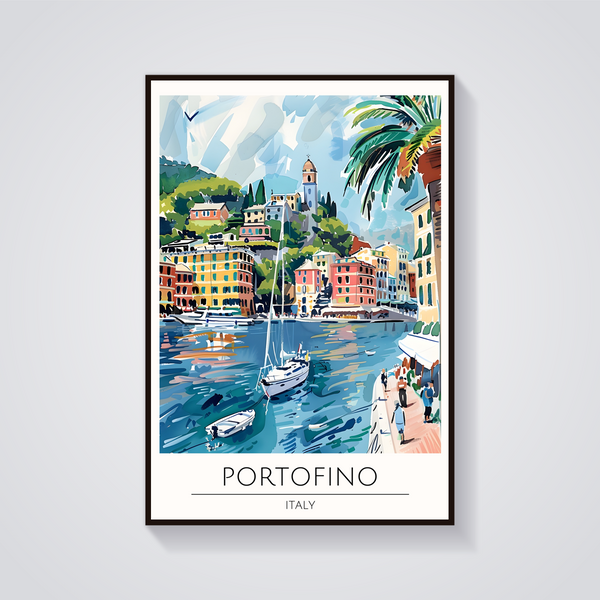 Portofino Harbour View Poster — vista frontale