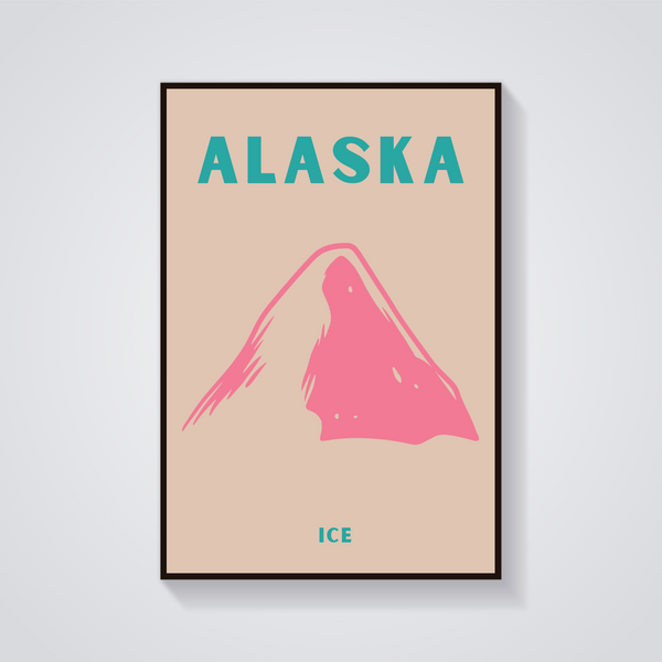 Preppy Alaska Ice Mountain Poster — vista frontale