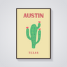 Preppy Austin Cactus Texas Poster