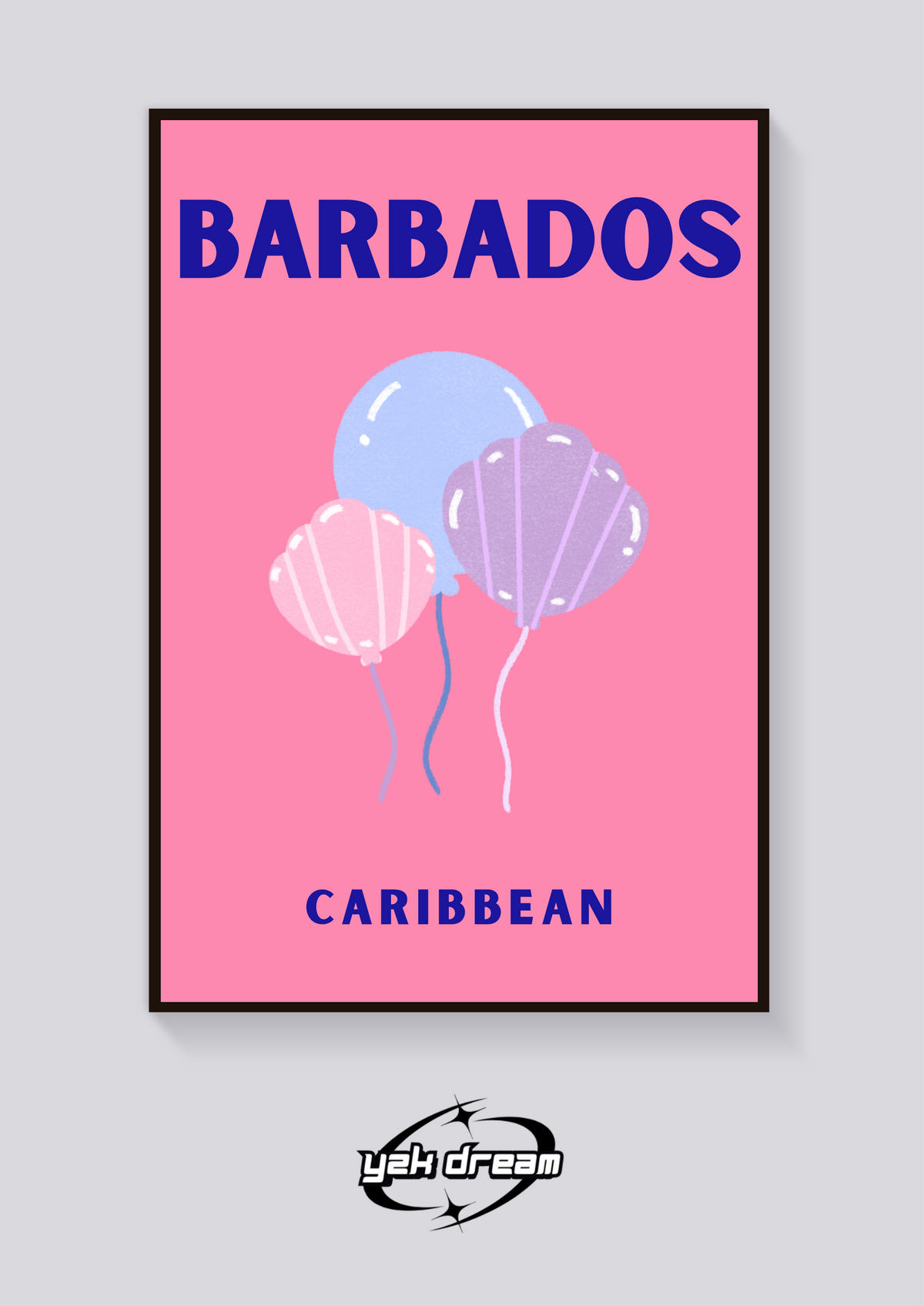 Preppy Barbados Balloons Poster — vista posteriore