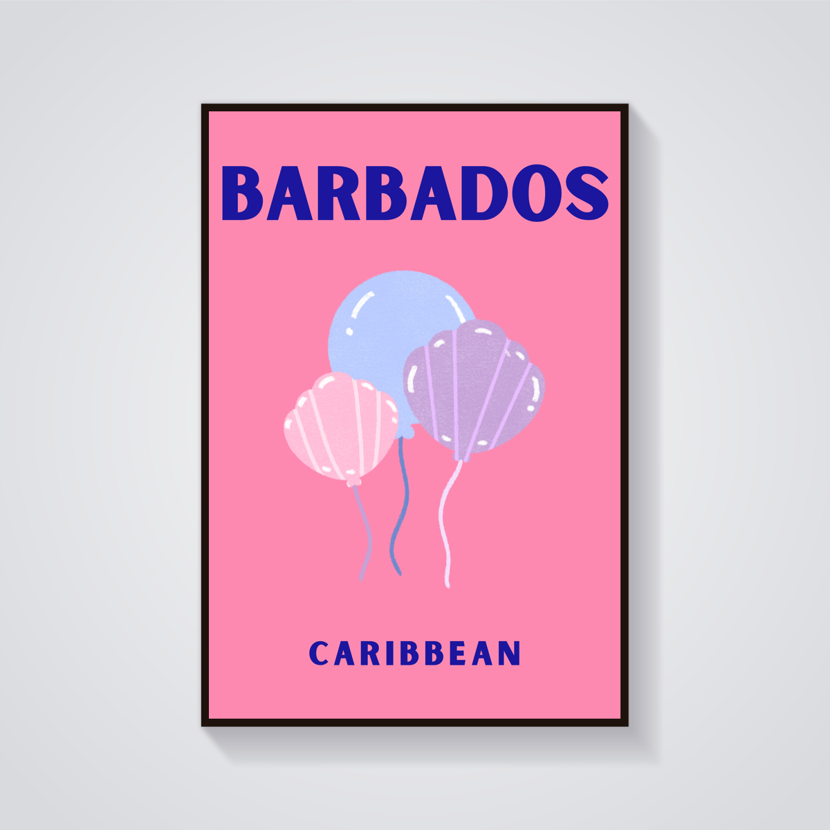 Preppy Barbados Balloons Poster — vista frontale