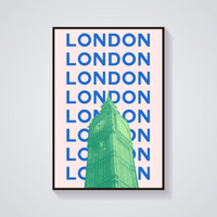 Preppy Big Ben London Aesthetic Poster — vista frontale