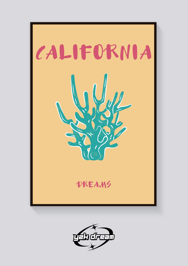 Preppy California Coral Dreams Poster