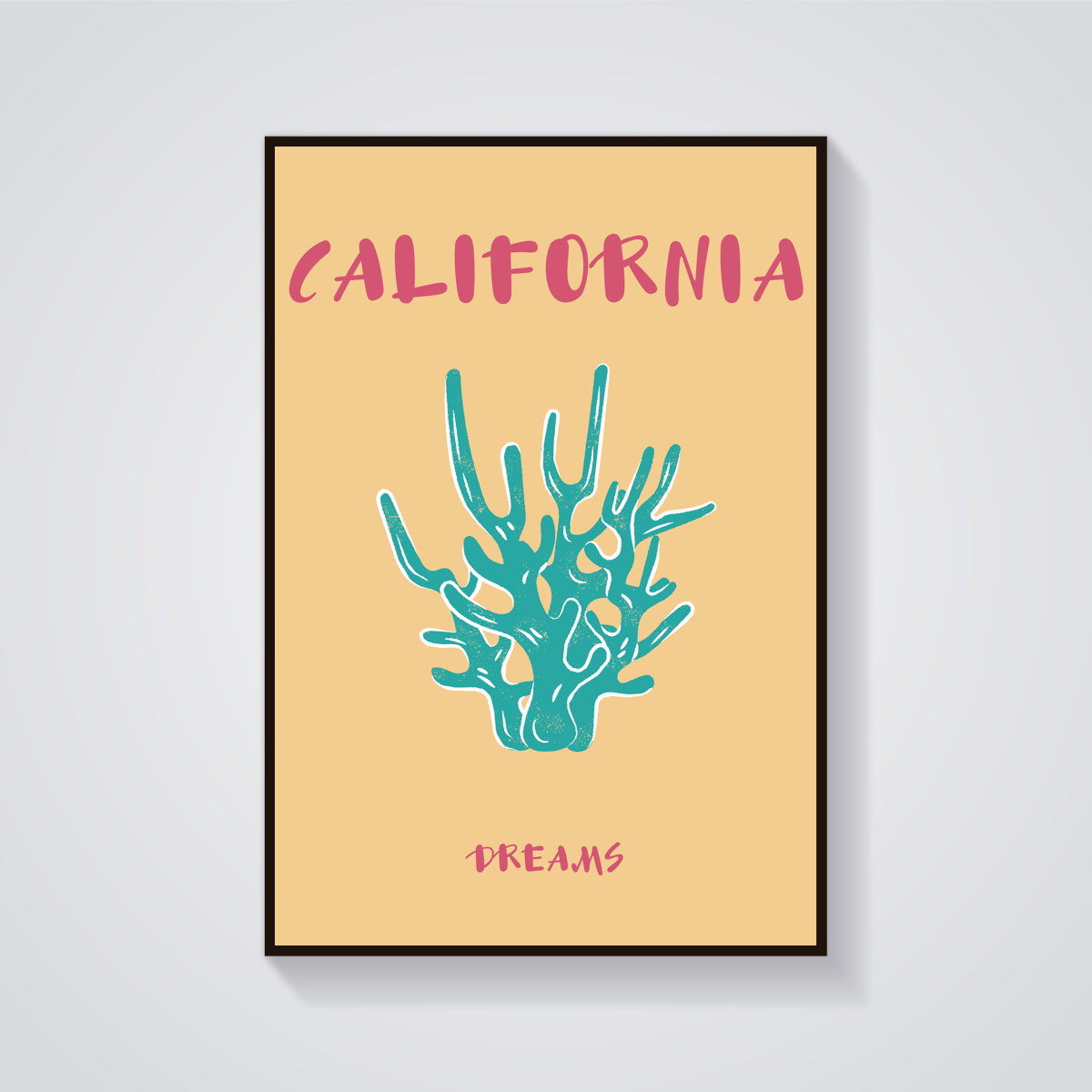 Preppy California Coral Dreams Poster — vista frontale