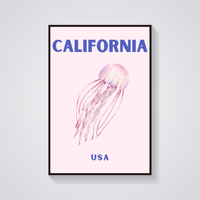 Preppy California Jellyfish Poster — vista frontale