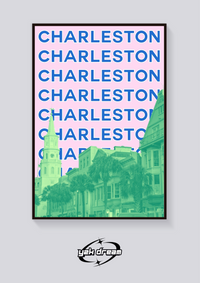 Preppy Charleston Cityscape Poster — vista posteriore