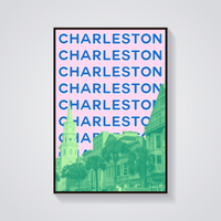 Preppy Charleston Cityscape Poster — vista frontale