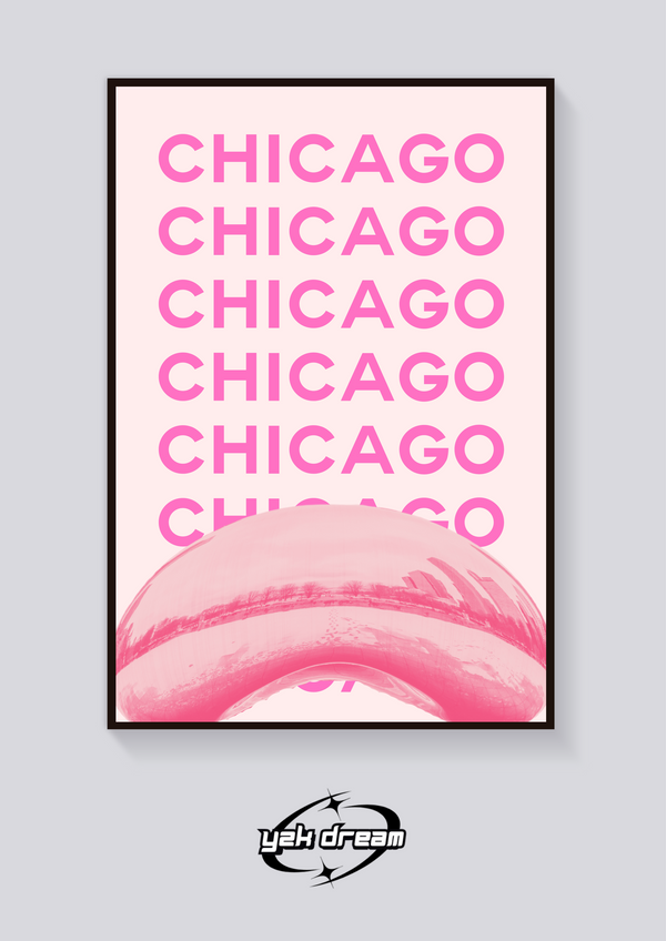Preppy Chicago Bean Pink Poster