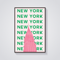 Preppy Chrysler Building New York Poster — vista frontale