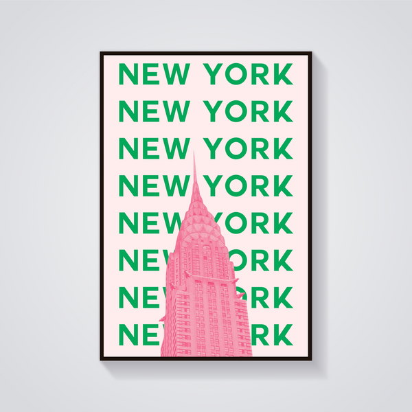 Preppy Chrysler Building New York Poster — vista frontale