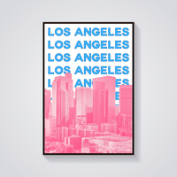 Preppy Downtown Los Angeles Retro Poster — vista frontale