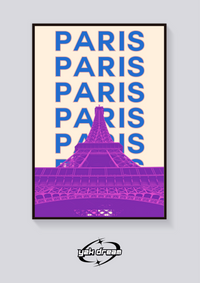 Preppy Eiffel Tower Paris Poster — vista posteriore