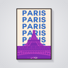 Preppy Eiffel Tower Paris Poster