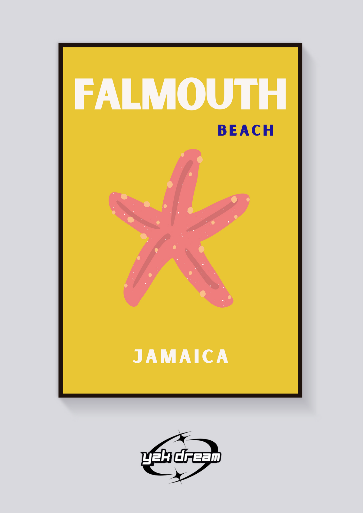 Preppy Falmouth Jamaica Starfish Poster — vista posteriore