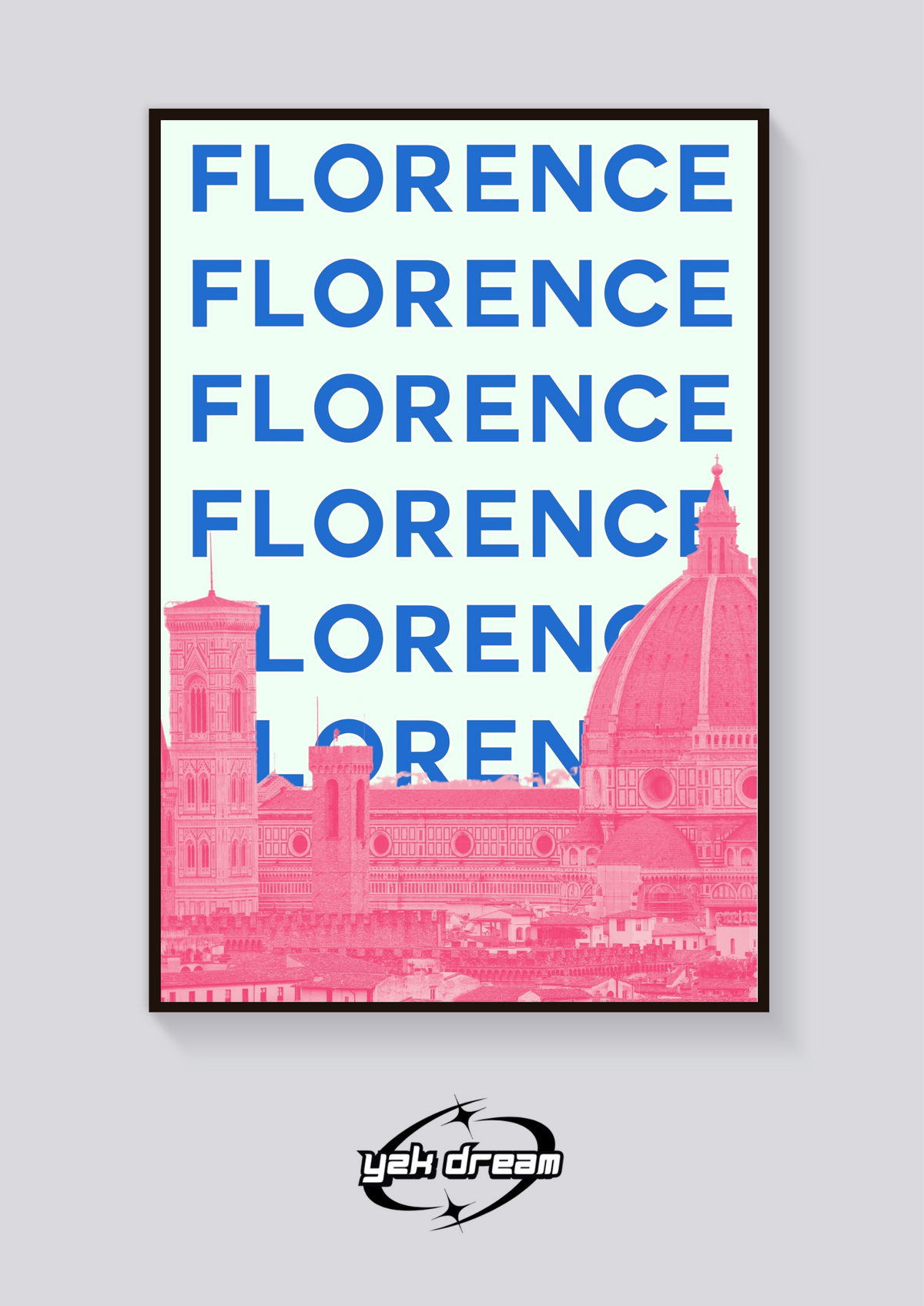 Preppy Florence Duomo Retro Poster — vista posteriore