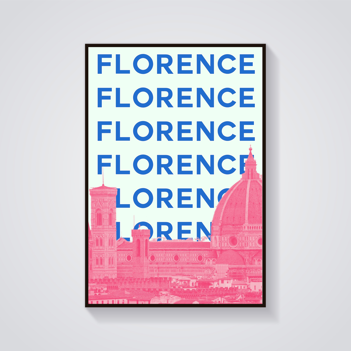 Preppy Florence Duomo Retro Poster — vista frontale