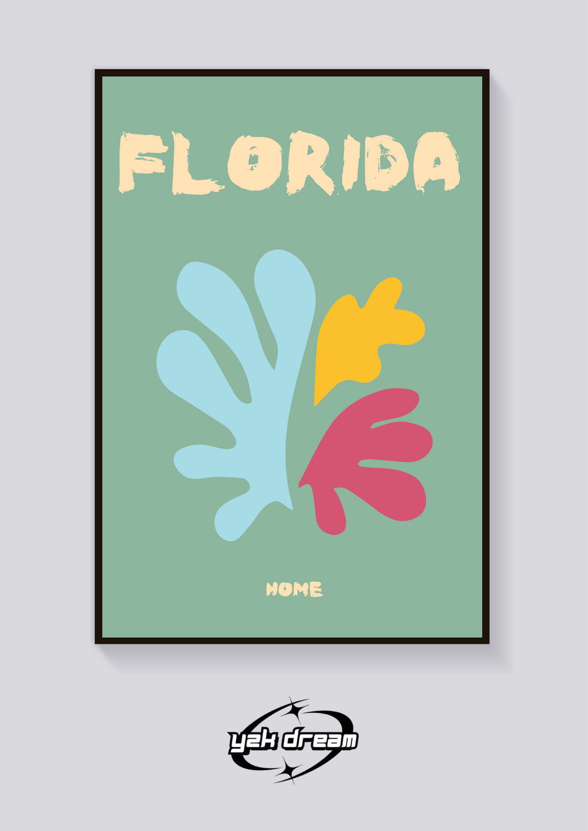 Preppy Florida Destination Retro Poster — vista posteriore