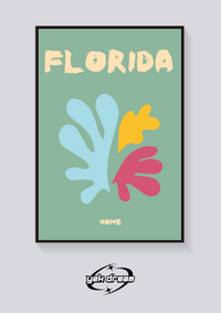 Preppy Florida Destination Retro Poster — vista posteriore