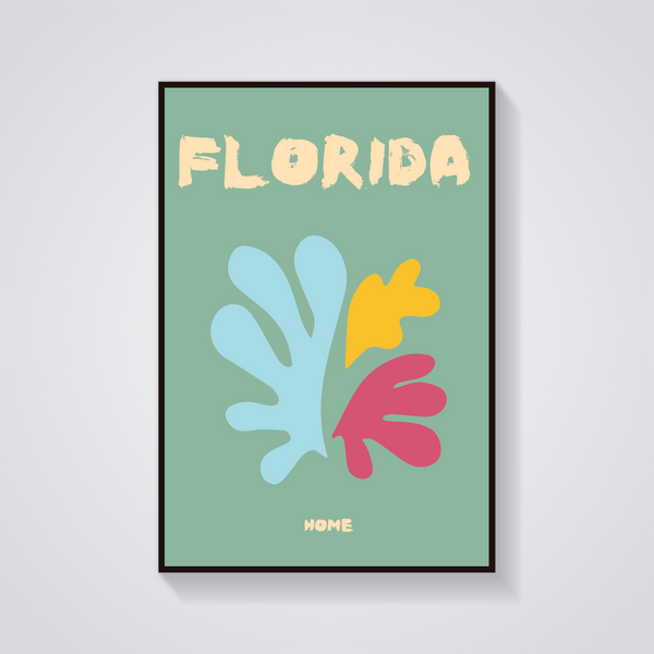 Preppy Florida Destination Retro Poster — vista frontale