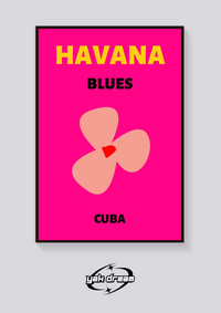 Preppy Havana Cuba Flower Poster — vista posteriore