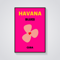 Preppy Havana Cuba Flower Poster — vista frontale