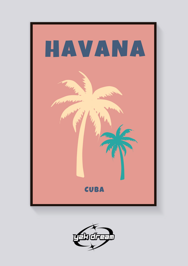 Preppy Havana Palm Trees Poster