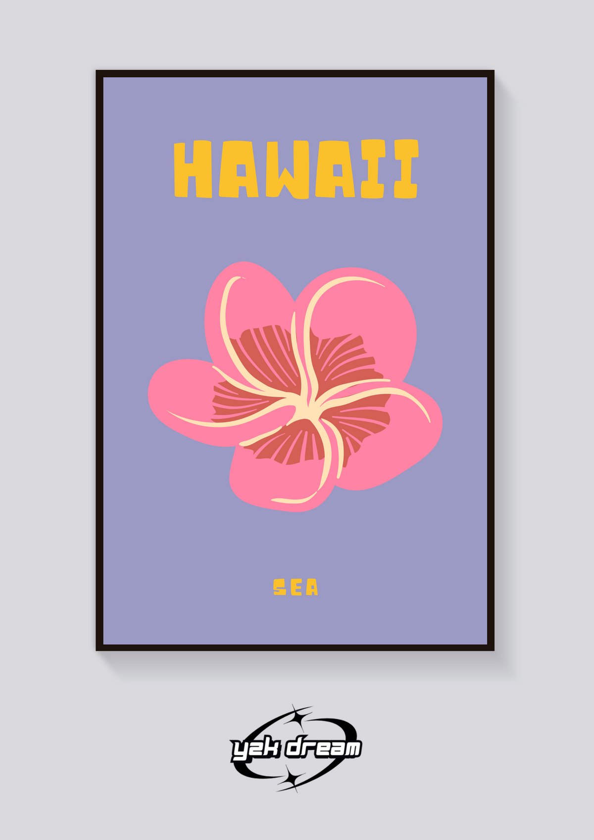 Preppy Hawaii Plumeria Beach Poster — vista posteriore