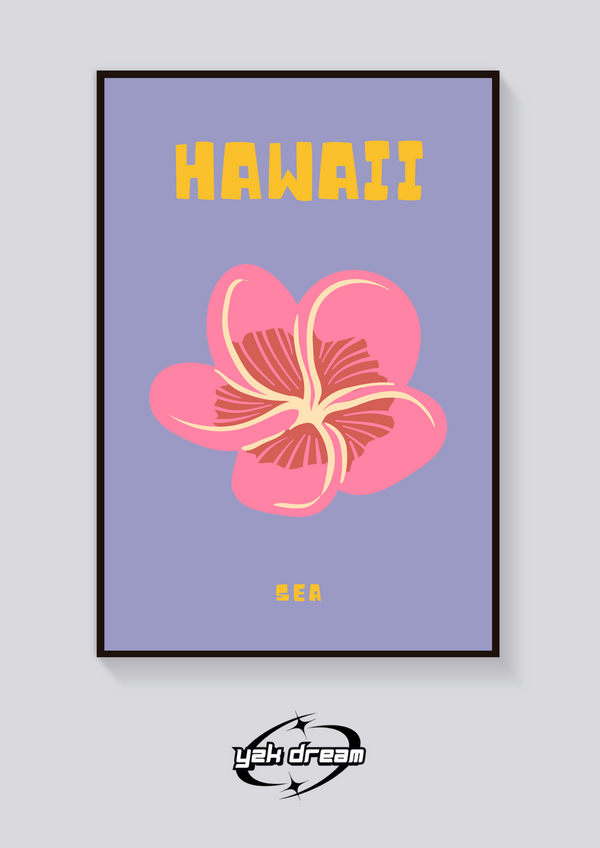 Preppy Hawaii Plumeria Beach Poster