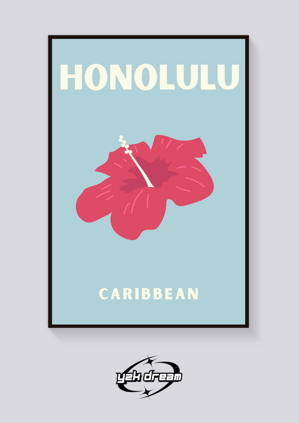 Preppy Honolulu Hibiscus Poster