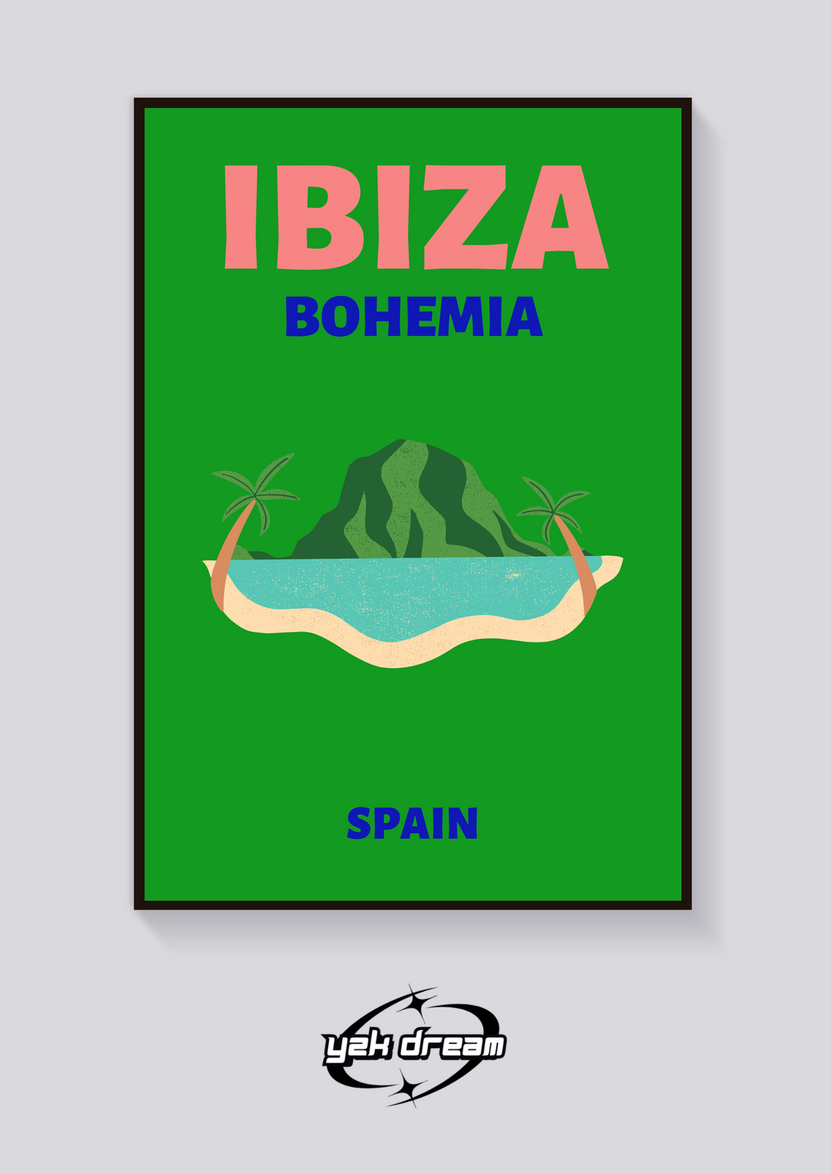 Preppy Ibiza Beach Bohemia Poster — vista posteriore