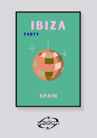 Preppy Ibiza Disco Ball Poster — vista posteriore