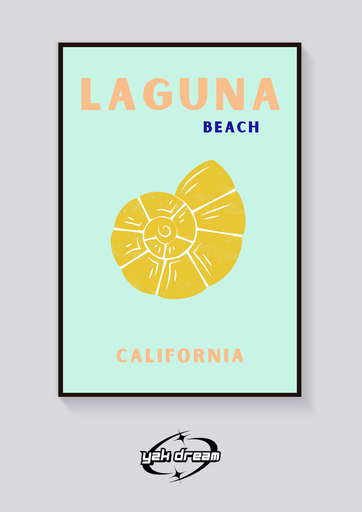 Preppy Laguna Beach Seashell Poster — vista posteriore