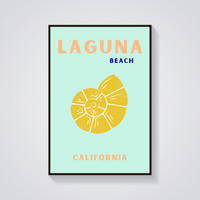 Preppy Laguna Beach Seashell Poster — vista frontale