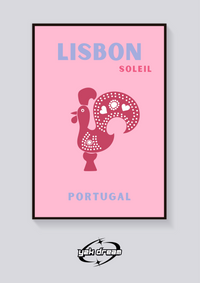 Preppy Lisbon Rooster Portugal Poster — vista posteriore