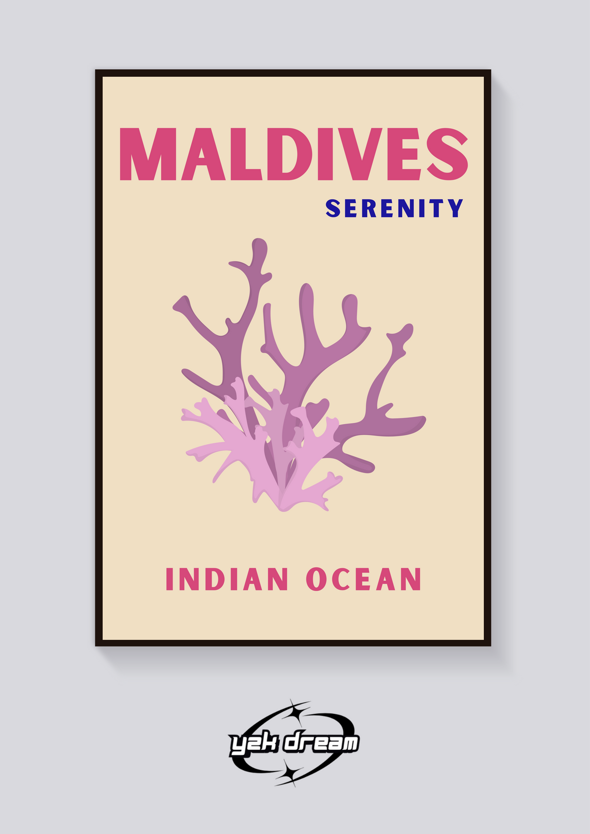 Preppy Maldives Coral Poster — vista posteriore