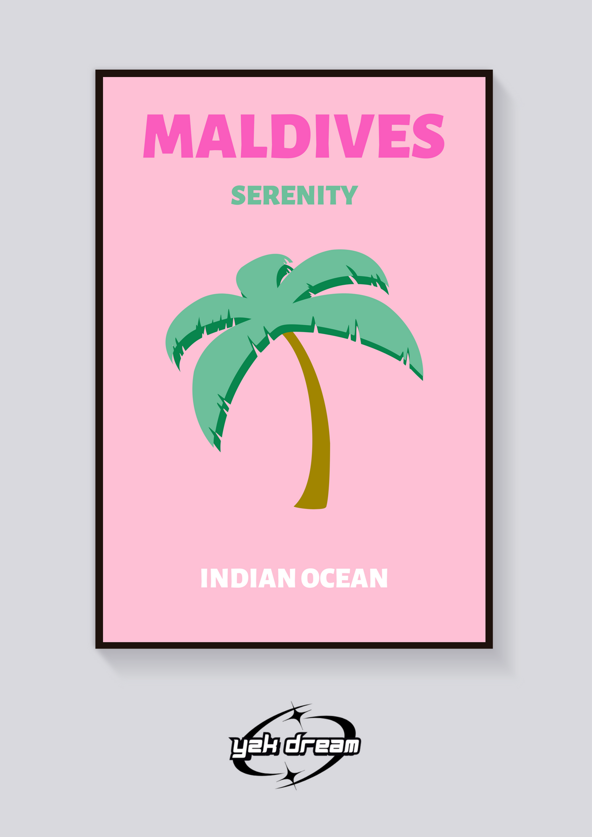 Preppy Maldives Palm Beach Poster — vista posteriore