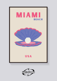 Preppy Miami Beach Clam Poster — vista posteriore