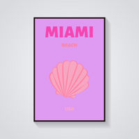 Preppy Miami Beach Seashell Poster — vista frontale