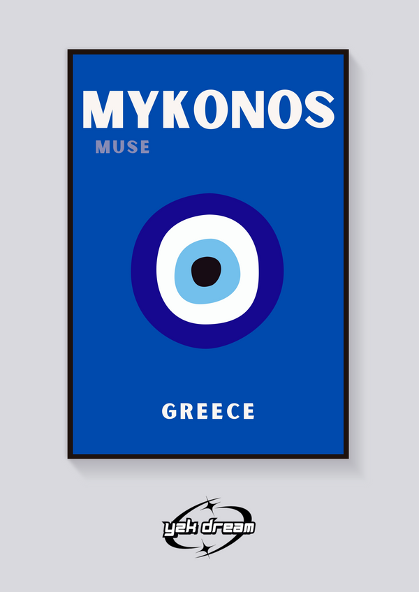 Preppy Mykonos Evil Eye Poster