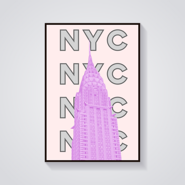 Preppy NYC Chrysler Building Poster — vista frontale