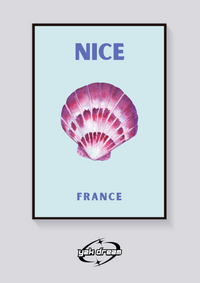 Preppy Nice France Seashell Poster — vista posteriore