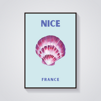 Preppy Nice France Seashell Poster — vista frontale