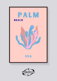 Preppy Palm Beach Coral Poster — vista posteriore