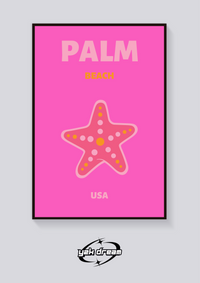 Preppy Palm Beach Starfish Poster — vista posteriore