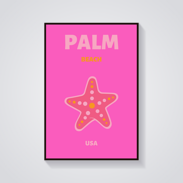 Preppy Palm Beach Starfish Poster — vista frontale